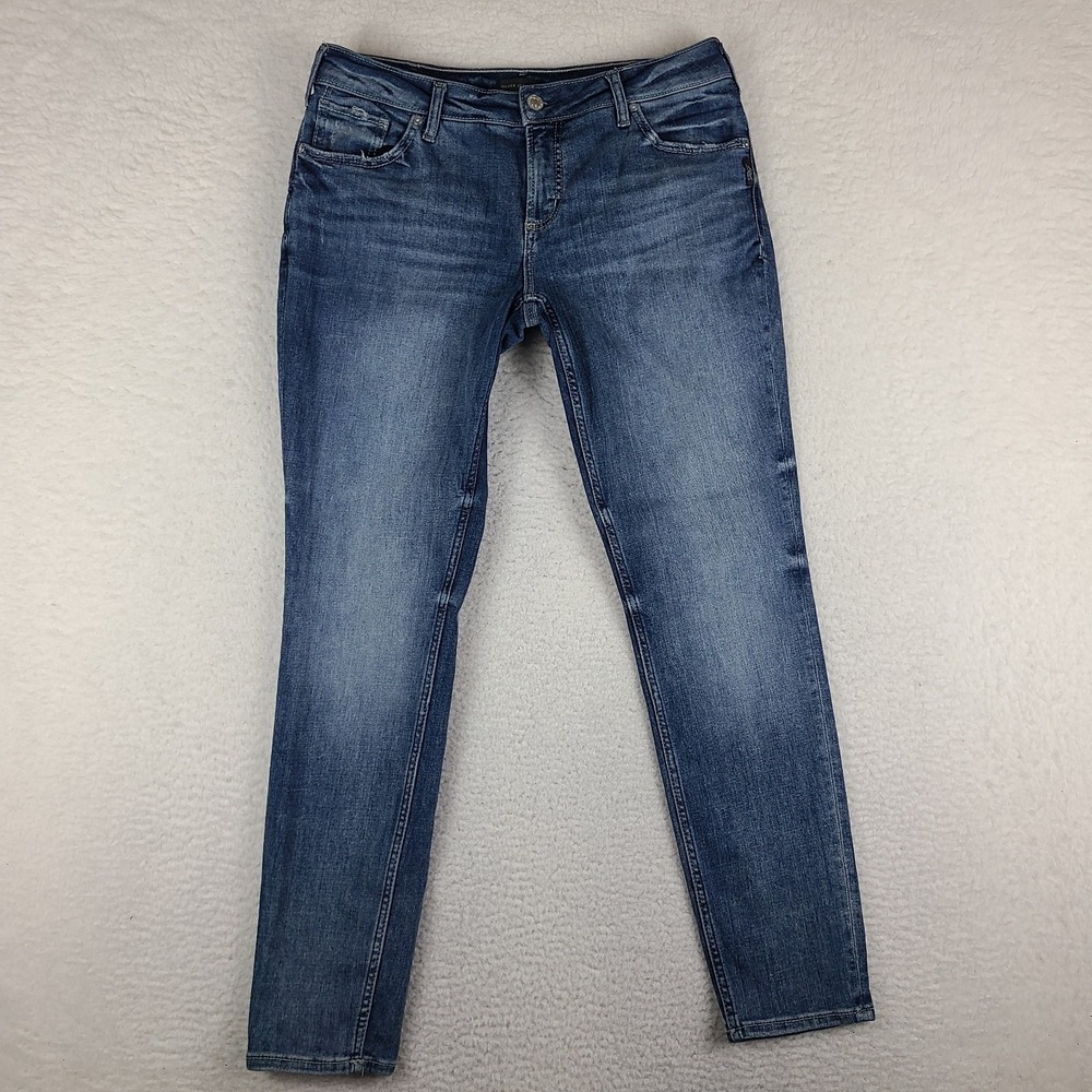 Silver Jeans Womens 32x29 Blue Girlfriend‎ Dark Wash Denim